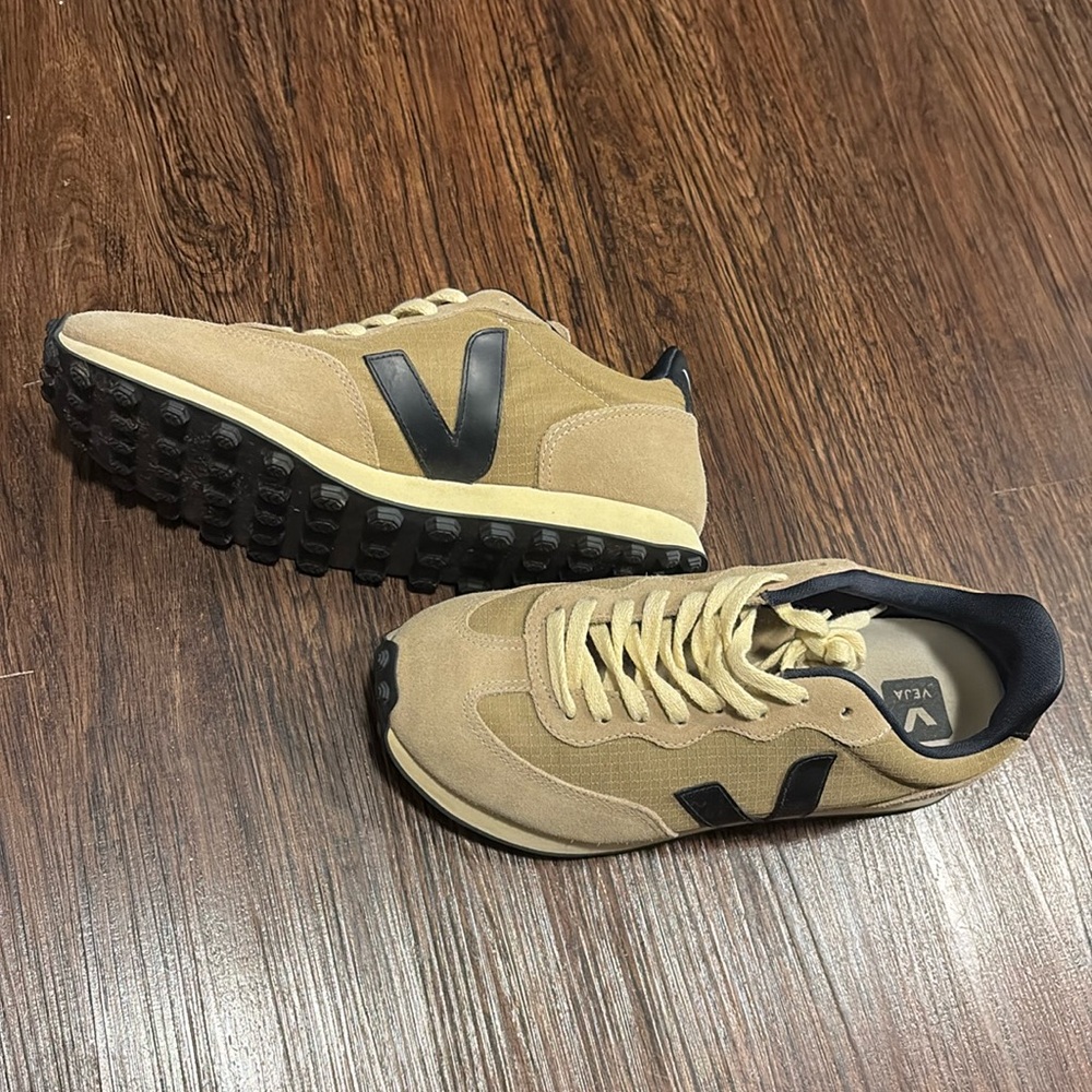Veja Tan and Black Sneakers